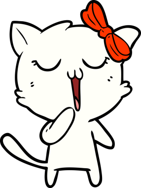 Bir insan tarafından çizilmiş çizgi film kedisi.