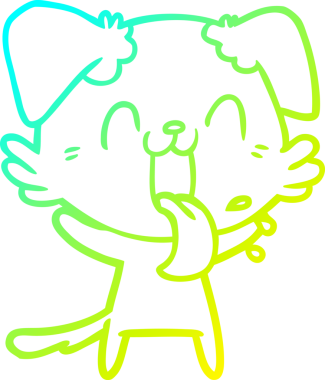 Bir insan tarafından çizilmiş soluyan bir köpeğin soğuk eğimli çizgisi.