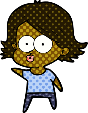 Çizgi film kızı somurtuyor bir insan tarafından