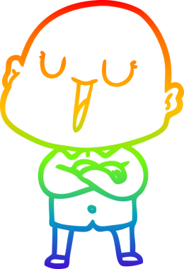 gökkuşağı gradyan çizimi mutlu bir çizgi kel adamın çizimi bir insan tarafından çizildi