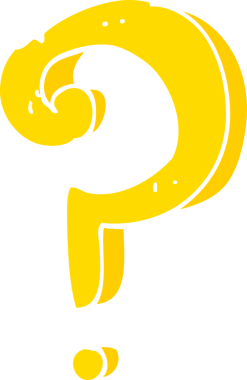 bir insan tarafından çizilmiş düz renk çizgi film soru işareti