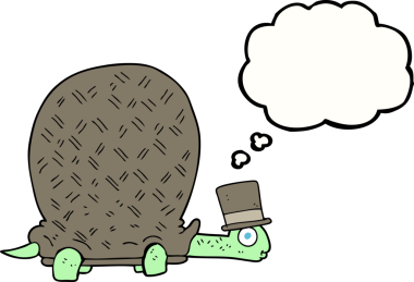 Bir insan tarafından çizilmiş serbest çizim baloncuk kaplumbağa.