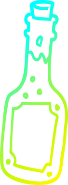 Bir insan tarafından çizilmiş bira şişesinin soğuk gradyan çizgisi.