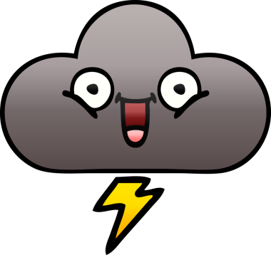 Bir insan tarafından çizilmiş bir fırtına bulutunun gölgelenmiş karikatürü