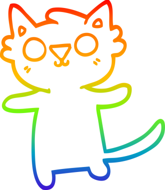 gökkuşağı gradyanı çizimi bir insan tarafından çizilmiş çizgi film kedisi