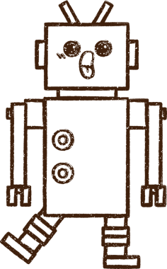 Robot Kömür Bir insan tarafından çizilmiş