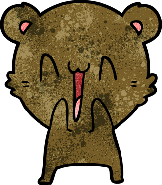 Bir insan tarafından çizilmiş mutlu ayı karikatürü