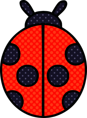 Bir insan tarafından çizilmiş bir dişi böceğin çizgi filmi.