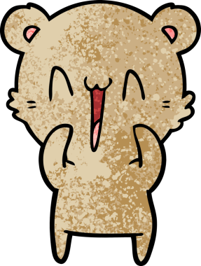 Bir insan tarafından çizilmiş mutlu ayı karikatürü