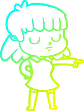 Bir insan tarafından çizilmiş ilgisiz bir karikatürün soğuk gradyan çizimi.