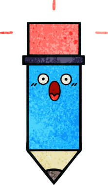 Bir insan tarafından çizilmiş bir kalemin retro grunge doku karikatürü