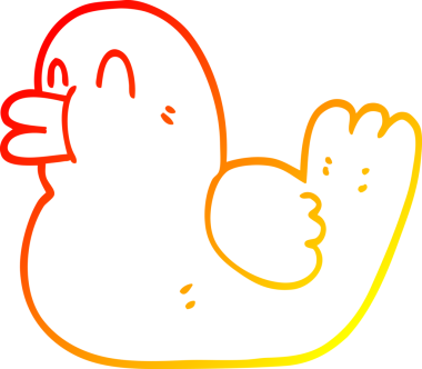 Bir insan tarafından çizilmiş kauçuk bir ördeğin sıcak çizgi çizimi