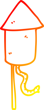 Bir insan tarafından çizilmiş bir havai fişeğin sıcak çizgi çizimi