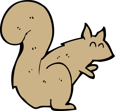 Bir insan tarafından çizilmiş bir sincap.