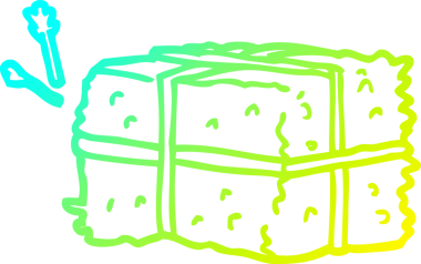 Bir insan tarafından çizilmiş saman balyasının soğuk gradyan çizgisi.