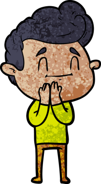 Bir insan tarafından çizilmiş mutlu çizgi film adamı.