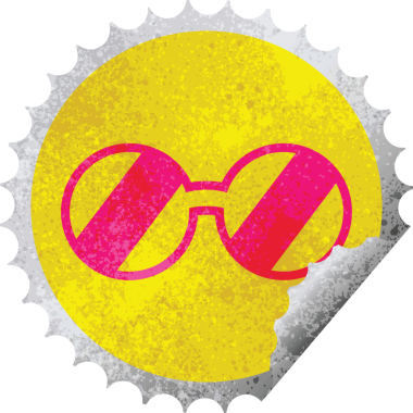 Bir insan tarafından çizilmiş grafik vektör illüstrasyon dairesel soyma etiketi