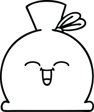 Bir insan tarafından çizilmiş çuval karikatürü.