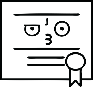 Mezuniyet diplomasını çizen çizgi bir insan tarafından çizilmiş.