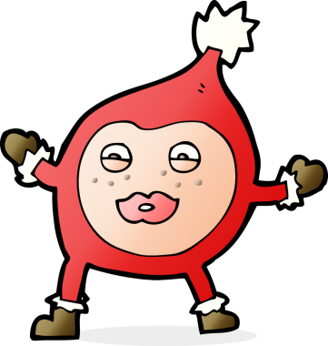 Bir insan tarafından çizilmiş komik bir Noel yaratığı.