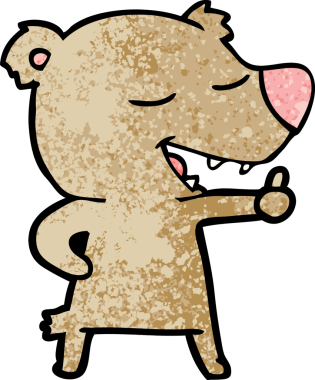 Bir insan tarafından çizilmiş çizgi film ayısı.