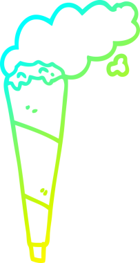 Bir insan tarafından çizilmiş marihuana izmaritinin soğuk gradyan çizimi.