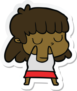 Bir insan tarafından çizilmiş ilgisiz bir karikatür çıkartması.