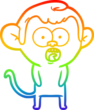 gökkuşağı gradyan çizgi çizimi bir insan tarafından çizilmiş bir maymun tarafından şok edildi