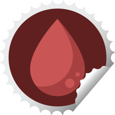 Bir insan tarafından çizilmiş kan damlası grafiksel vektör çizimi.