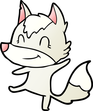 Bir insan tarafından çizilmiş dost canlısı bir kurt.