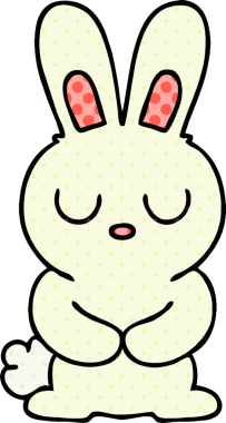 Bir insan tarafından çizilmiş tuhaf çizgi film tavşanı.