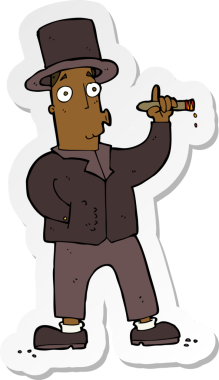 Bir insan tarafından çizilmiş sigara içen bir adamın çıkartması.