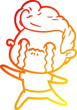 Bir insan tarafından çizilmiş ağlayan bir çizgi film karakteri çizimi.