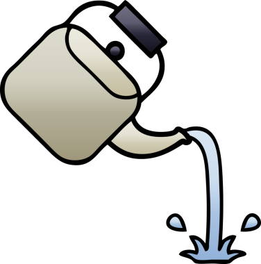 Bir insan tarafından çizilmiş gölgelenmiş çaydanlık karikatürü.