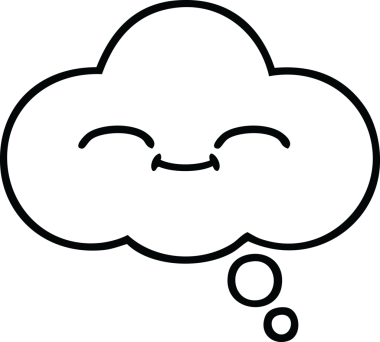 Bir insan tarafından çizilmiş bir düşünce baloncuğunun çizgi çizimi