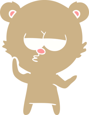 Sıkıcı ayı düz renkli çizgi film bir insan tarafından çizildi