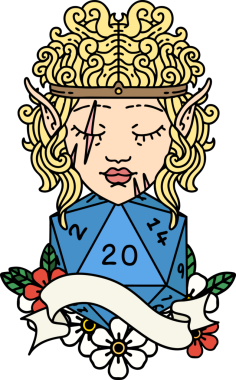 Retro Dövme Tarzı Barbar karakter yüzü Bir insan tarafından çizilmiş doğal yirmi zar ile