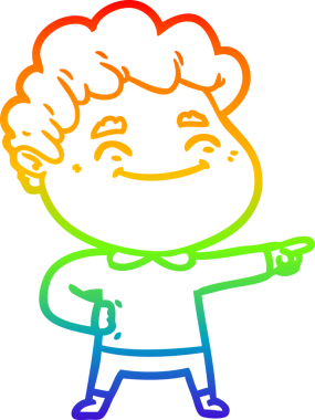 Bir insan tarafından çizilmiş gökkuşağı gradyan çizgi çizimi.