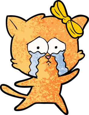 Bir insan tarafından çizilmiş çizgi film kedisi.