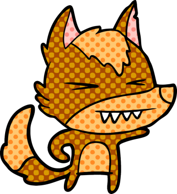 Bir insan tarafından çizilmiş tilki çizgi film karakteri