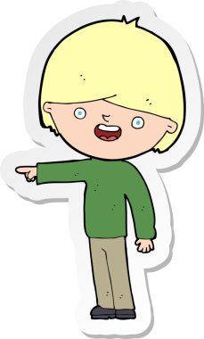 Bir insan tarafından çizilmiş bir karikatür adamın çıkartması.