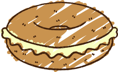 Bir insan tarafından çizilmiş Bagel Tebeşiri