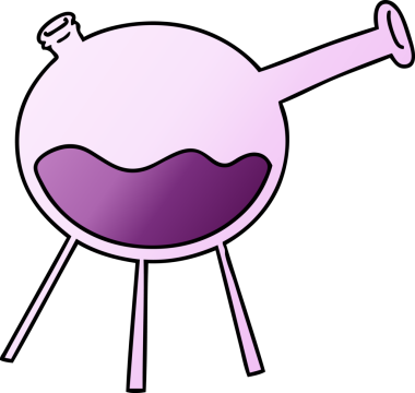 Bir insan tarafından çizilmiş bir bilim test tüpünün gradyan karikatürü.