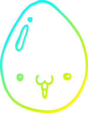 Bir insan tarafından çizilmiş bir karikatür yumurtasının soğuk gradyan çizimi