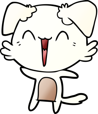 Bir insan tarafından çizilmiş küçük mutlu köpek çizgi filmi.