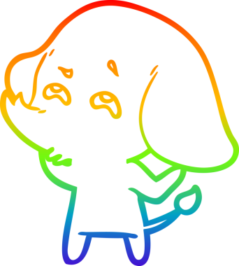 gökkuşağı gradyan çizimi bir insan tarafından çizilmiş bir fil karikatürü