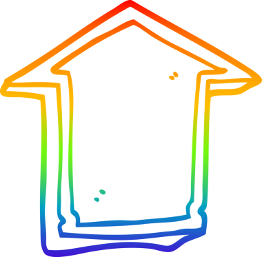 gökkuşağı gradyan çizgi çizimi bir insan tarafından çizilmiş