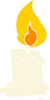 Bir insan tarafından çizilmiş düz renkli çizgi film mumu