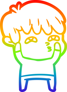 Gökkuşağı gradyanı çizimi Bir insan tarafından çizilmiş tuhaf bir çizgi