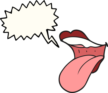 Bir insan tarafından çizilmiş serbest konuşma balonu karikatür ağzı.